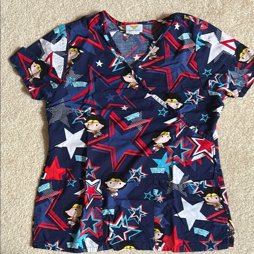 Women's Star Print V-Neck Top